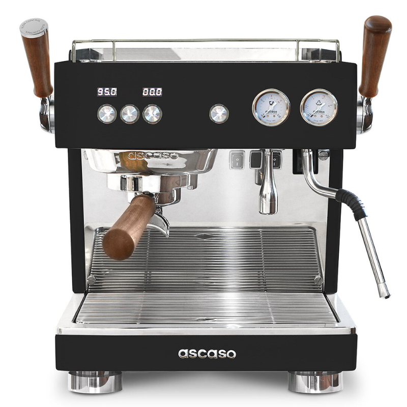 Ascaso Baby-T Plus Flow Control in Schwarz, professionelle Barista-Waage
