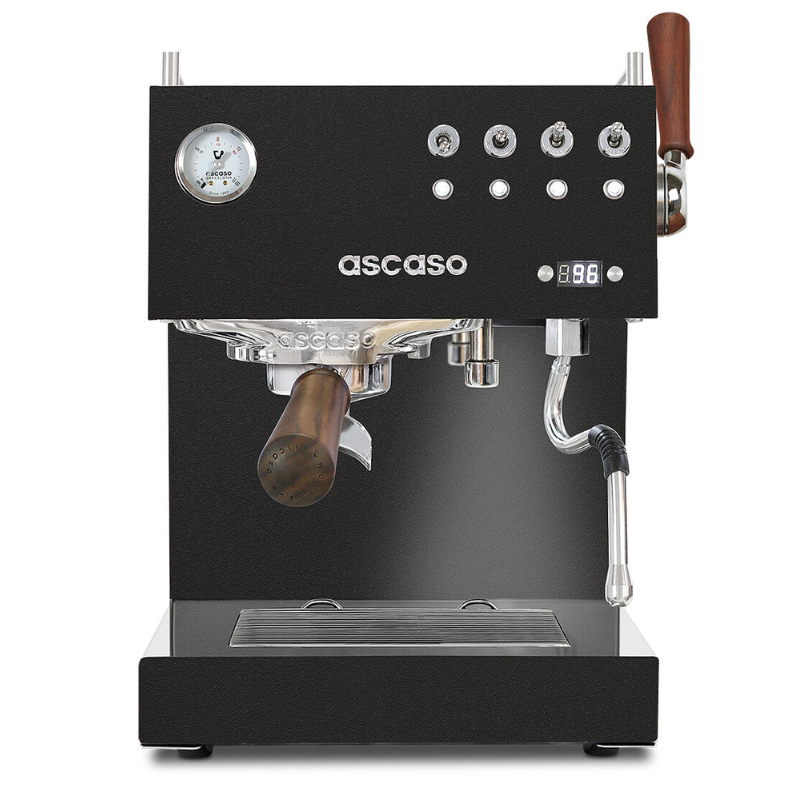 Ascaso Steel Plus Espressomaschine schwarz matt, Einkreis-Siebträger elegante Optik