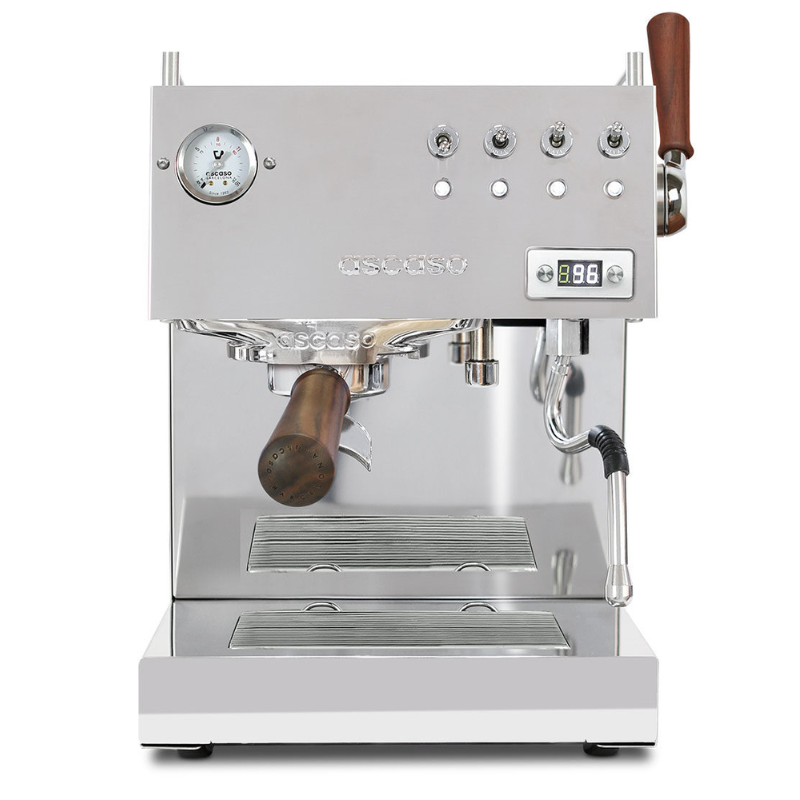 Ascaso Steel Plus Espressomaschine silber, Einkreis-Siebträger Edelstahl-Optik