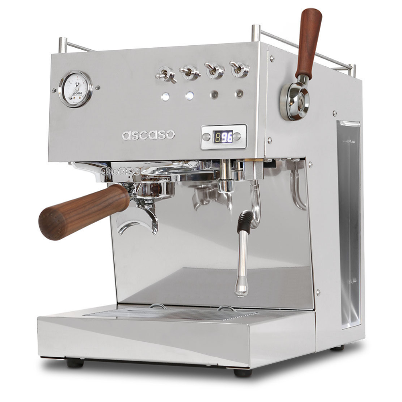 Ascaso Steel Plus Espressomaschine silber, Einkreis-Siebträger Edelstahl-Optik