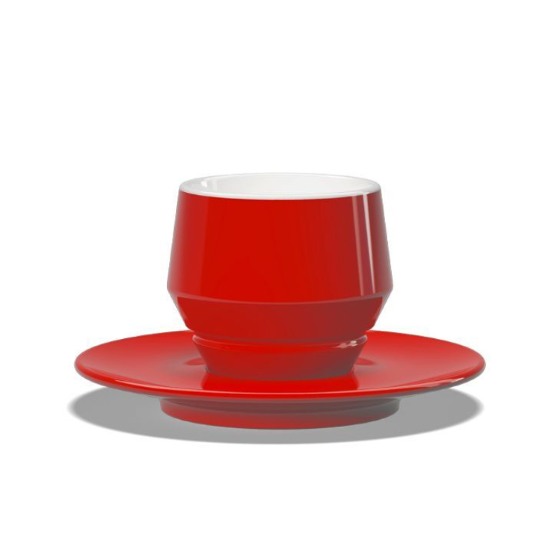 Mainko Club House Cappuccino-Tasse rot aus hochwertigem Porzellan