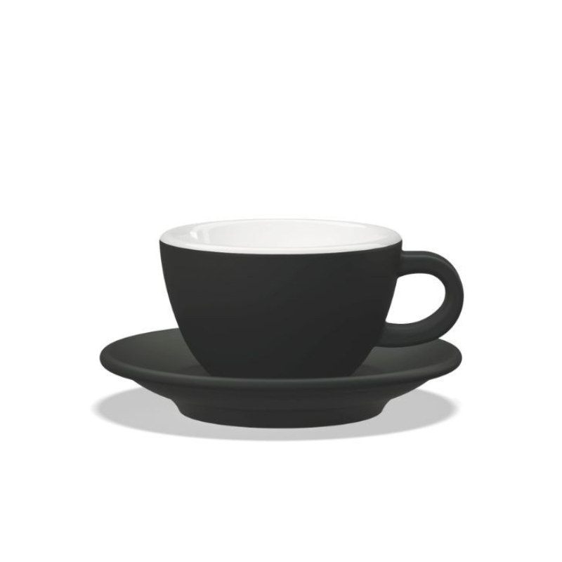 Tulipano Club House Cappuccino-Tasse schwarz aus hochwertigem Porzellan