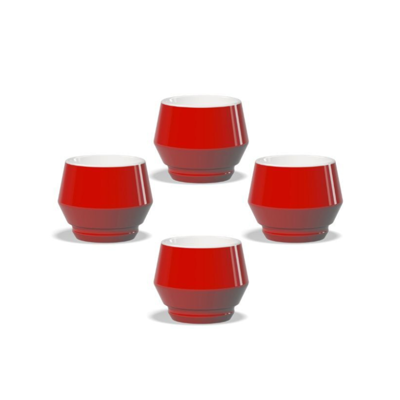 Maniko Club House Kaffee-Tassen rot aus hochwertigem Porzellan