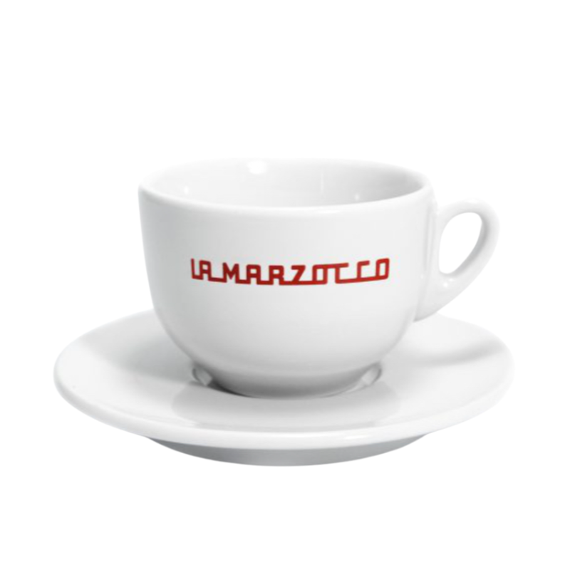 La Marzocco Cappuccinotasse rot mit Logo