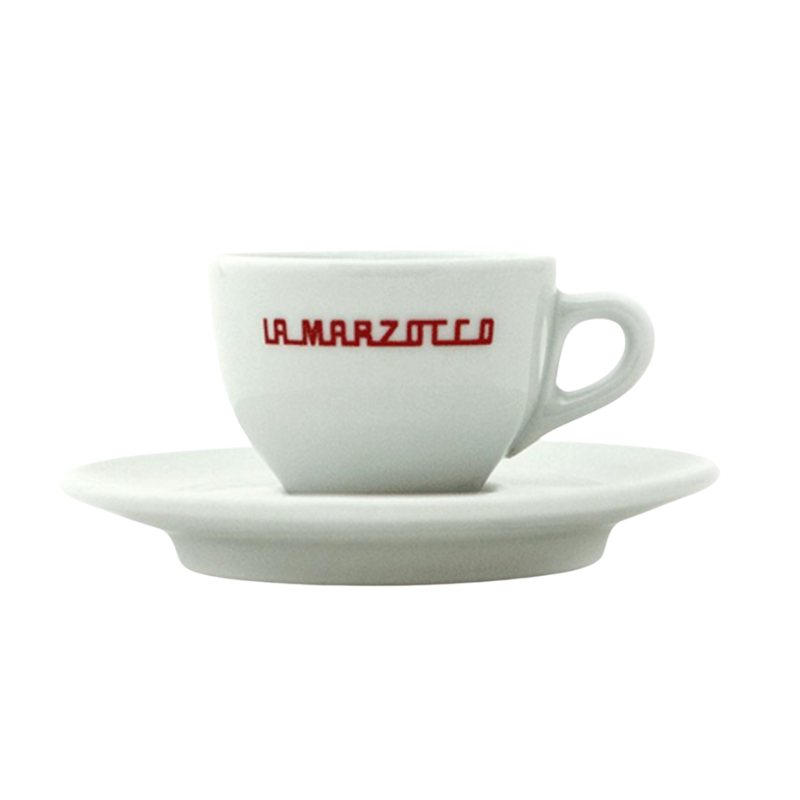 Rote La Marzocco Espressotasse mit Logo