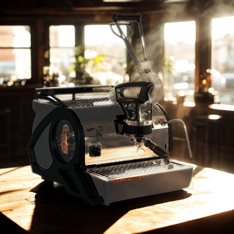 Betont die traditionelle Hebelbedienung dieser besonderen Espressomaschine