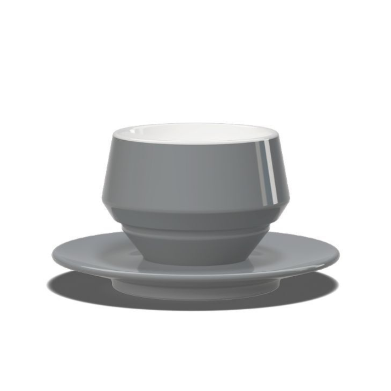 Mainko Club House Latte-Tasse grau aus hochwertigem Porzellan