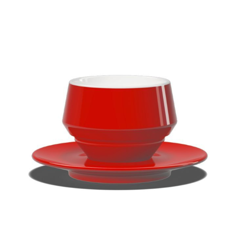 Mainko Club House Latte-Tasse rot aus hochwertigem Porzellan