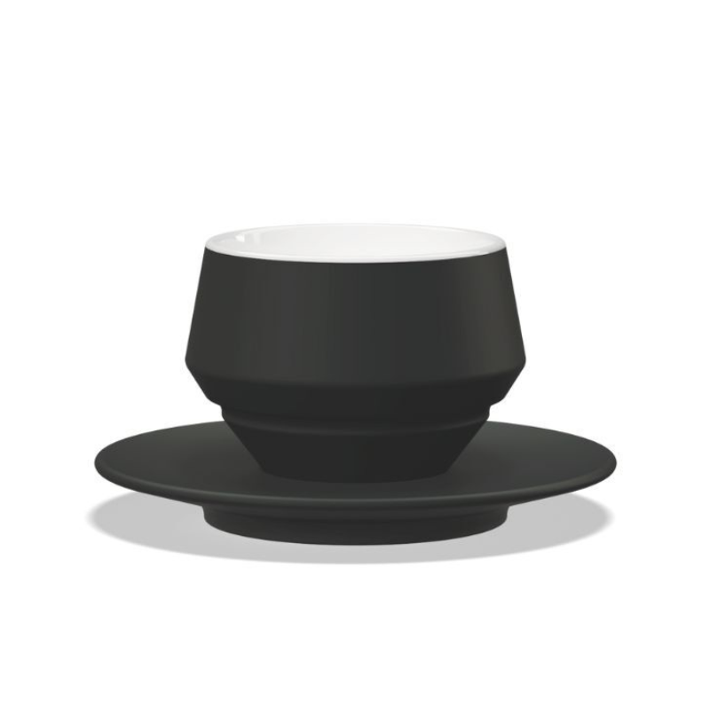 Mainko Club House Latte-Tasse schwarz aus hochwertigem Porzellan