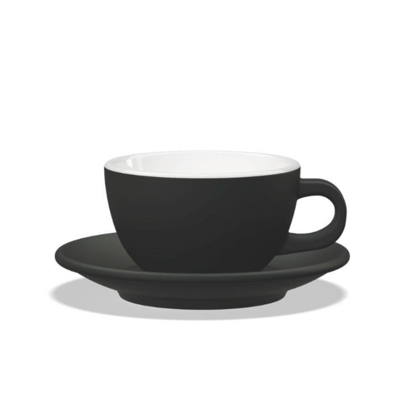Tulipano Club House Latte-Tasse schwarz aus hochwertigem Porzellan