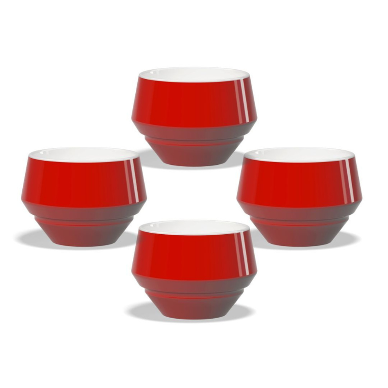 Maniko Club House Latte-Tassen rot aus hochwertigem Porzellan