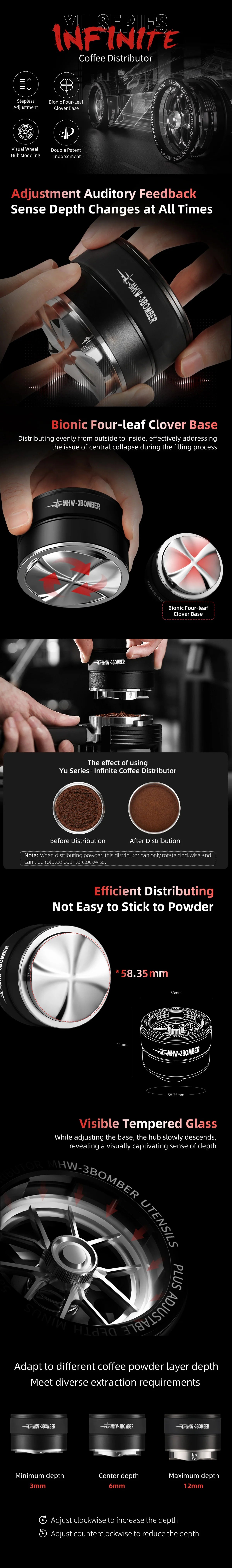 MHW-3Bomber Coffee Distributor Kaffeeverteilung für Siebträger