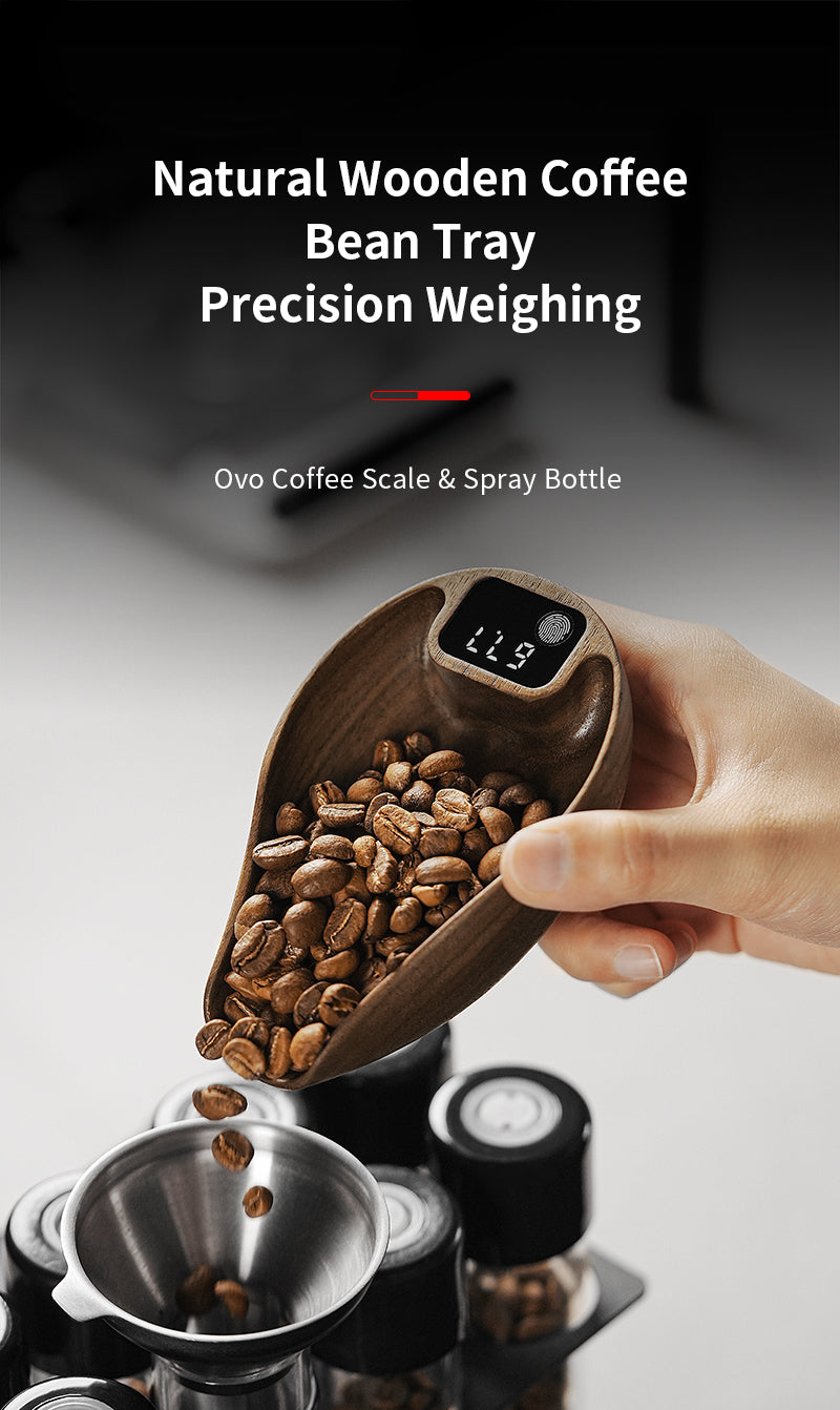 OVO digitale Kaffeewaage mit RTD Spray-Set für präzises Barista-Brewing