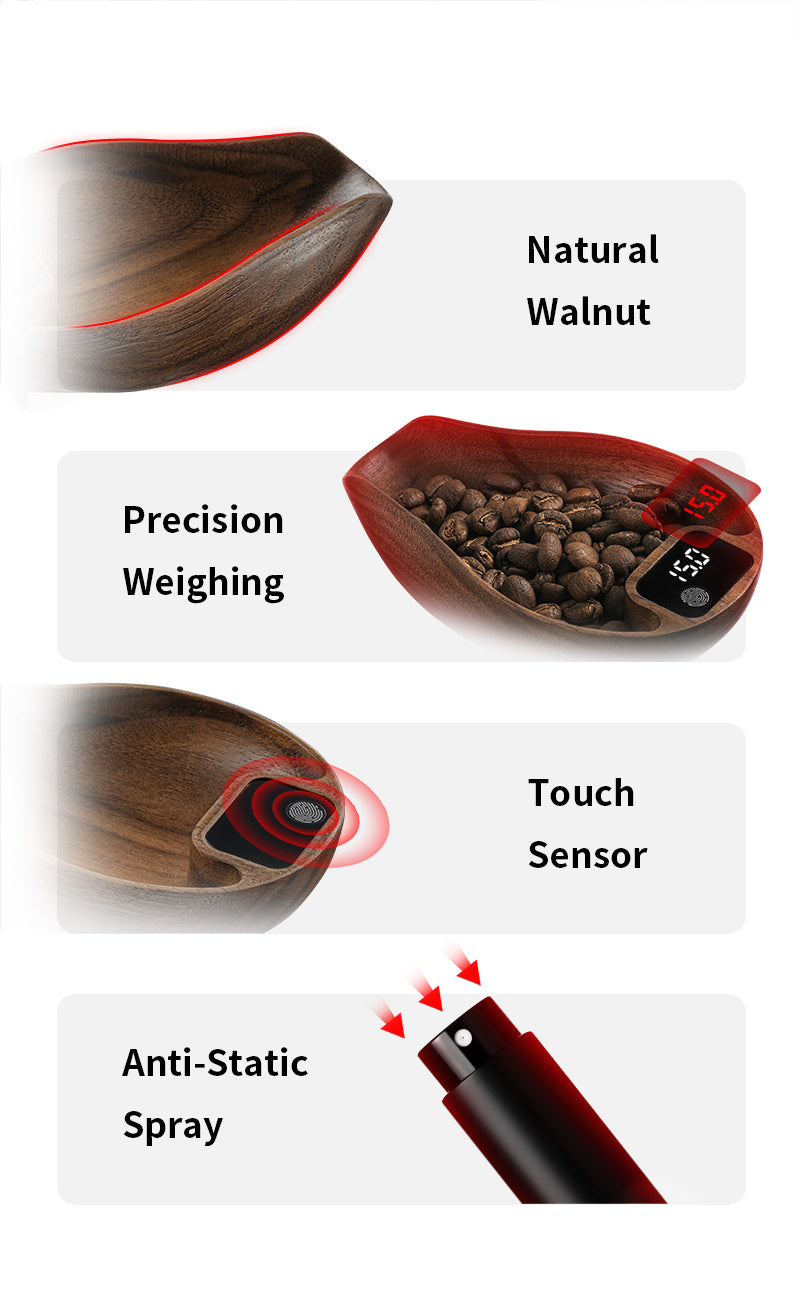 OVO digitale Kaffeewaage mit RTD Spray-Set für präzises Barista-Brewing
