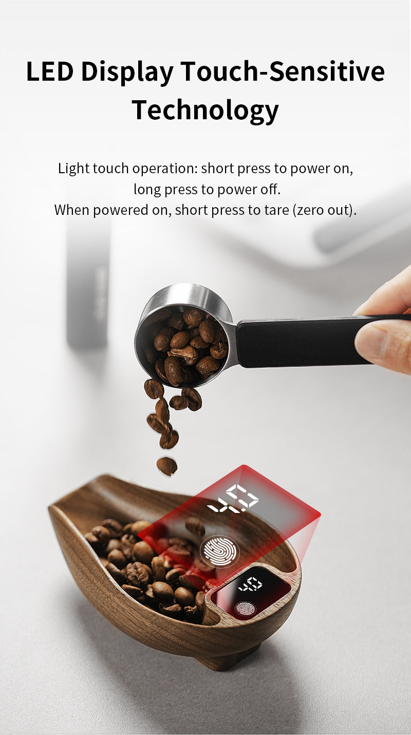 OVO digitale Kaffeewaage mit RTD Spray-Set für präzises Barista-Brewing
