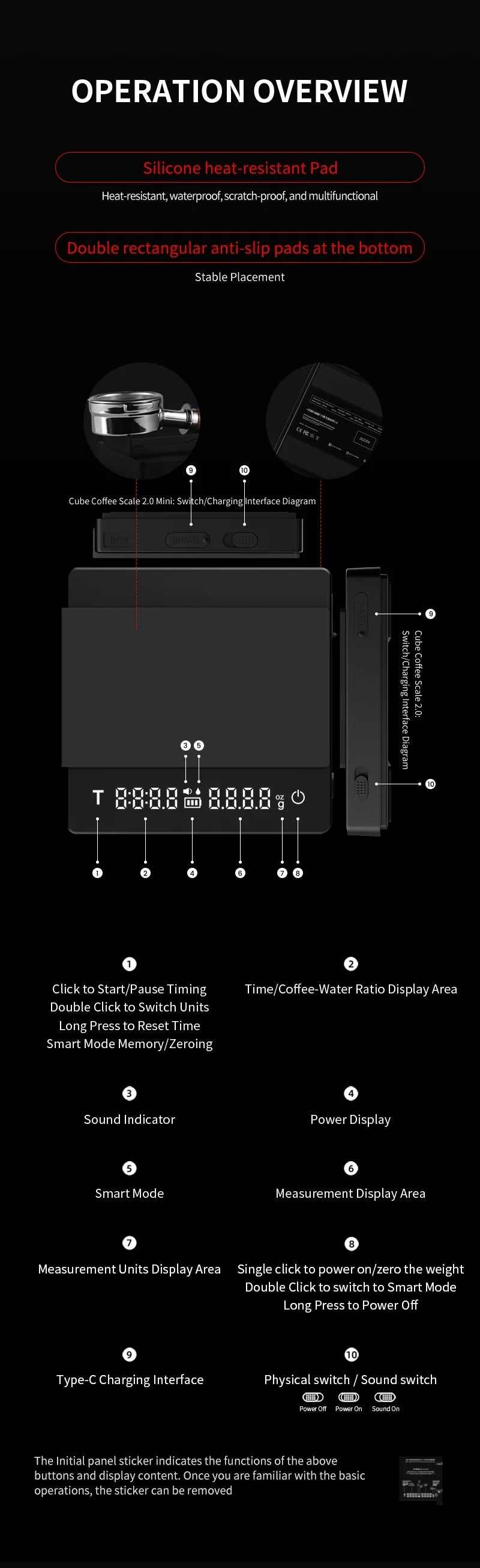MHW-3Bomber Smart Cube Kaffeewaage digital mit Bluetooth
