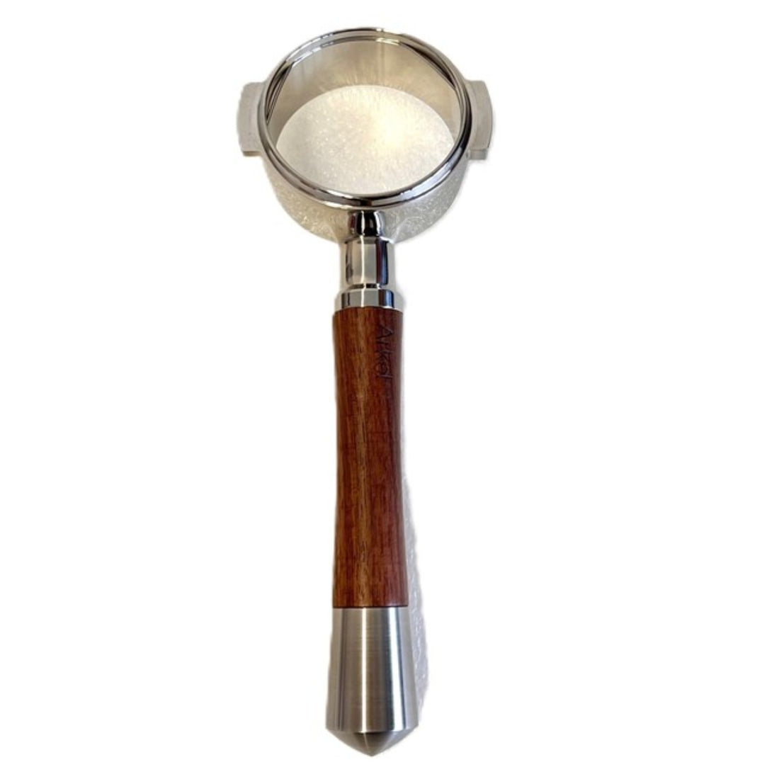 Arkel - Bodenloser Siebträger mit Nussbaum-Griff