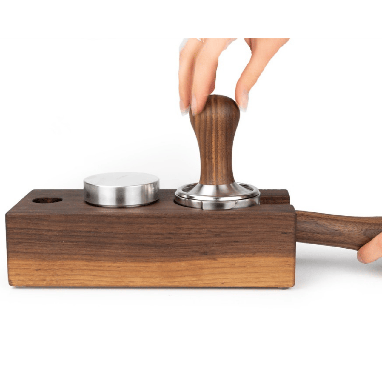 Holz Tampingstation Trio (längs) – Kaffee Zubehör