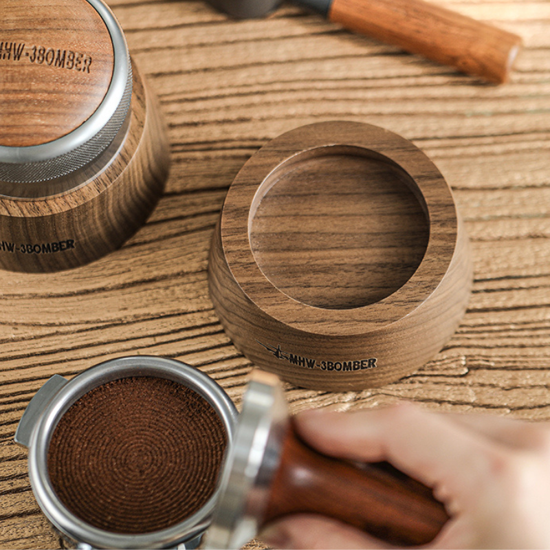 Tamperhalter aus Walnussholz 51-58mm – Espresso Tamper