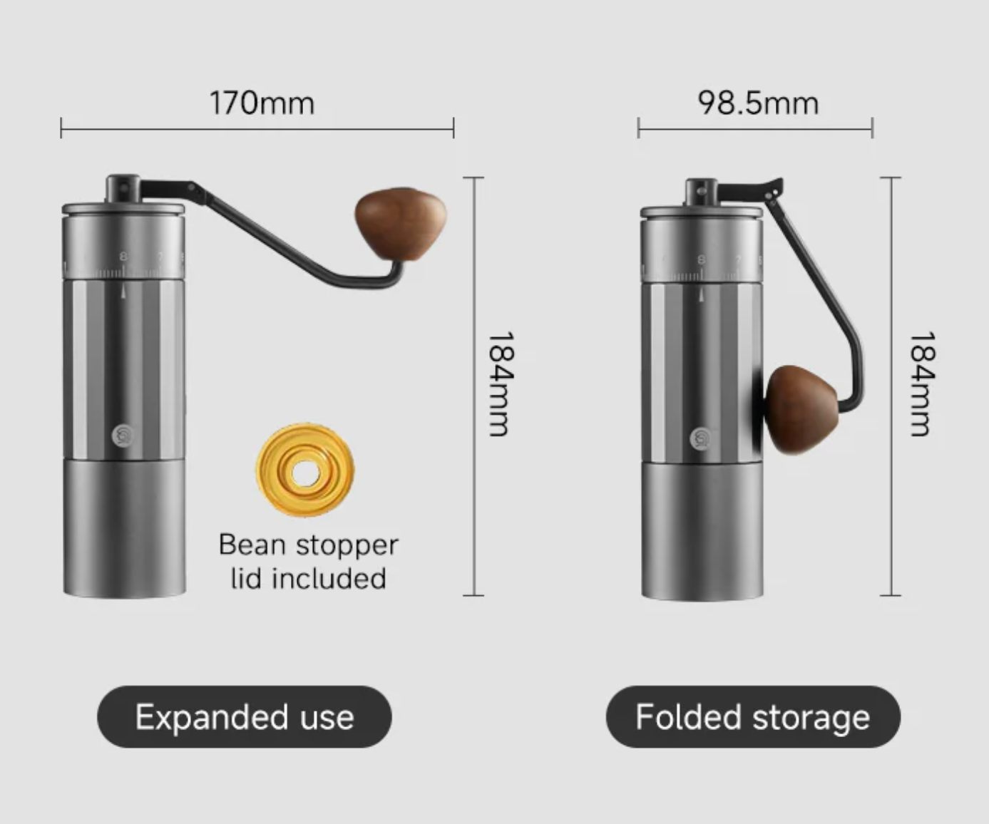 ZeroHero Z5 X-Fold Handmühle – Kaffeemühle